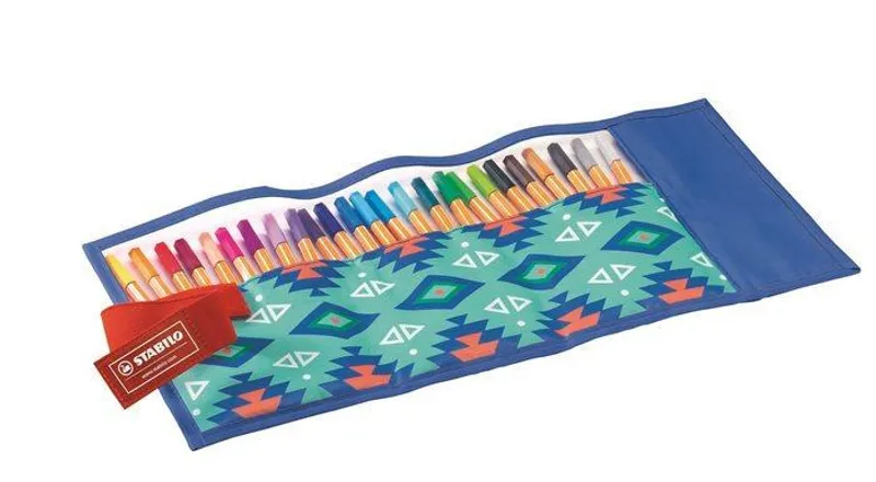 Hlavný obrázok produktu Liner - sada "Point 88 Festival Spirit", 0,4 mm, v tyrkysovém rolovacím pouzdru, STABILO ,