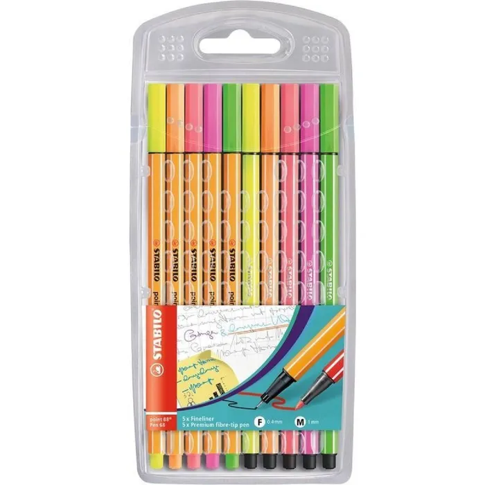 Hlavný obrázok produktu Liner STABILO point 88 & Pen 68 NEON - 10 ks sada