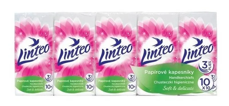 Hlavný obrázok produktu Linteo Soft & Delicate papírové kapesníčky 3 vrstvé [10 x 10 = 100 ks]