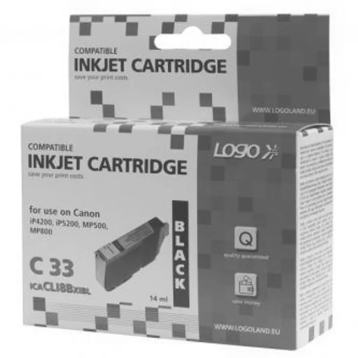 Hlavný obrázok produktu Logo kompatibilní ink s CLI8BK, black, 14ml, s čipem, pro Canon iP4200, iP5200, iP5200R,