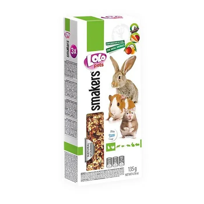 Hlavný obrázok produktu LOLO SMAKERS 3v1 klasy ovoce/zelenina/carob pro hlodavce 135 g