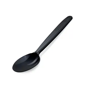 Lyžica (PP) vratná čierna 18,5cm [50 ks]