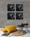 Magnetická sklenená tabuľa "Artverum®", čierny mramor, 48x48 cm, SIGEL