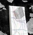 Magnetická sklenená tabuľa Artverum®, mapa sveta, 91x46cm, SIGEL