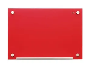 Magnetická sklenená tabuľa, červená, 60 x 90 cm, NOBO