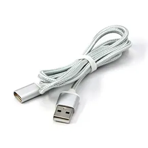USB kábel (2.0), USB A M - Magnetická koncovka, 1m, strieborný, yy