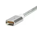 USB kábel (2.0), USB A M - Magnetická koncovka, 1m, strieborný, yy
