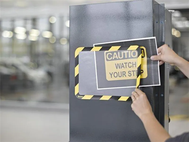 Hlavný obrázok produktu Magnetický obal "Magneto Safety", červená-bílá, samolepící, A4, TARIFOLD [2 ks]