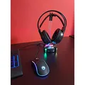 Ďalší obrázok produktu Marvo CM305, RGB sada klávesnice s hernou myšou a slúchadlami, US, herná, membránová typ drôtová (USB), čierna, RGB podsvietená