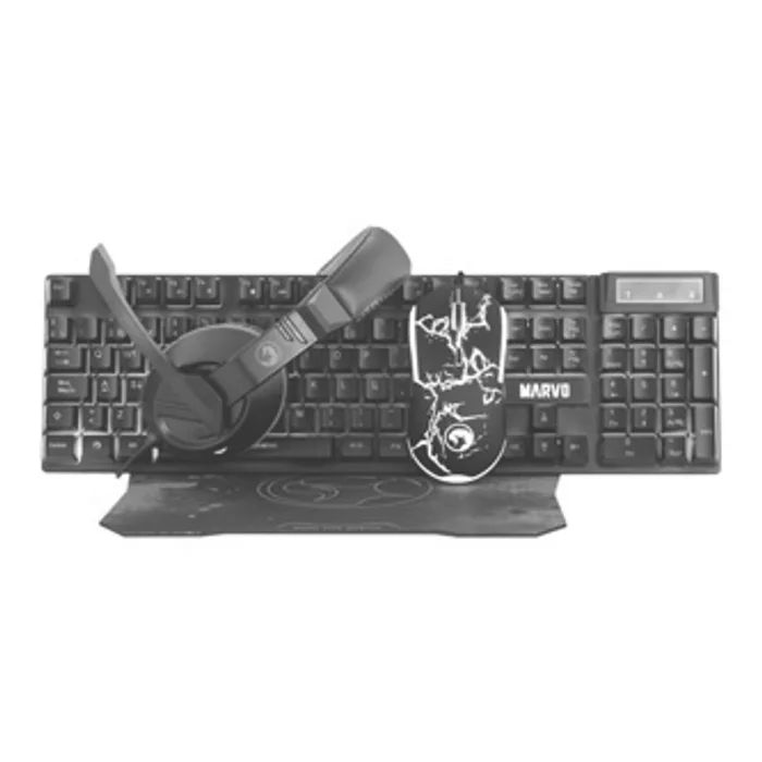 Hlavný obrázok produktu Marvo CM409 CZ/SK, sada klávesnice s herní myší, podložkou a sluchátky, CZ/SK, herní, memb