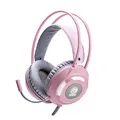 Ďalší obrázok produktu Marvo HG8936, slúchadlá s mikrofónom, ovládanie hlasitosti, ružová, podsvietená, 3.5 mm jack + USB