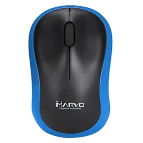 Marvo Myš DWM100BL, 1000DPI, 2.4 [GHz], optika, 3tl., bezdrôtová, čierno-modrá, 1 ks AAA, kancelárska