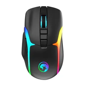 Marvo Myš M729W, 4800DPI, 2.4 [GHz], optika, 7tl., bezdrôtová, čierna, 1 ks vstavaná batéria, herná, podsvietená