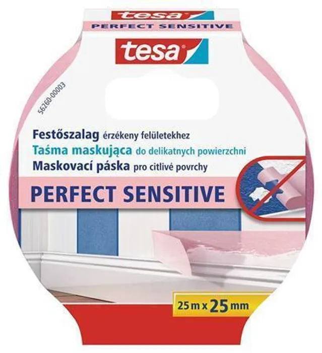 Hlavný obrázok produktu Maskovací páska na tapety "Perfect Sensitive 56260", 25 mm x 25 m, TESA