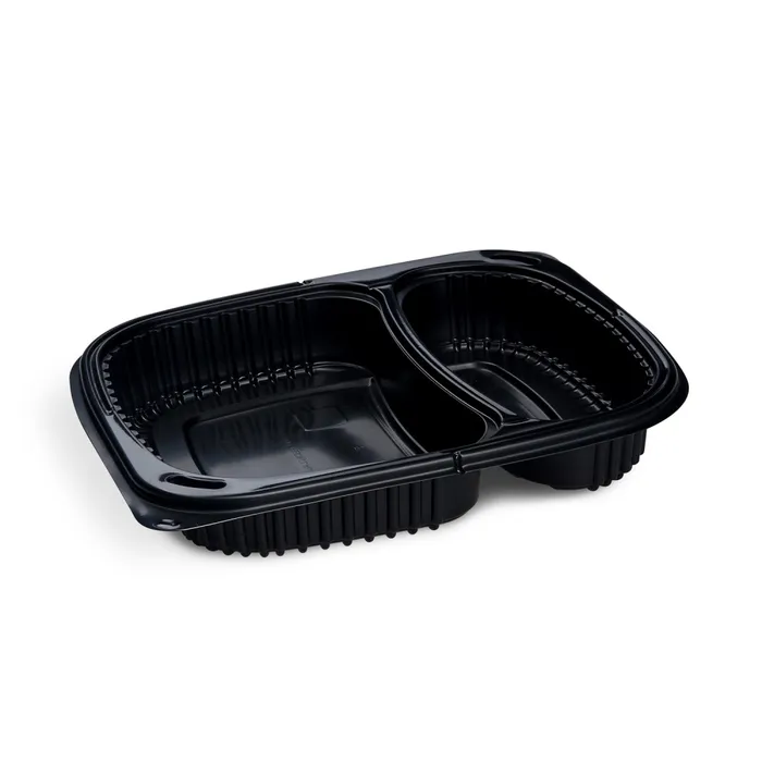 Hlavný obrázok produktu Menu mísa do mikrovlnky (PP) ECONOMY 2dílná černá 240 x 210 x 40 mm 1100ml [100 ks]