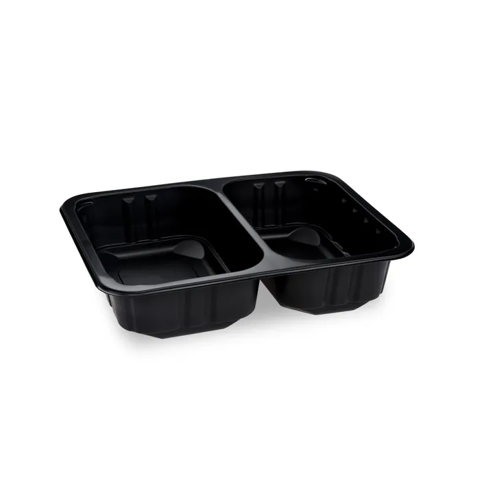Hlavný obrázok produktu Menu mísa (PP) 2dílná černá 227 x 178 x 50 mm [320 ks] - zatavovací