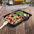 Ďalší obrázok produktu Menu misa (PP) Reware Lunch vratná 2dielna čierna 227 x 178 x 49 mm [20 ks]