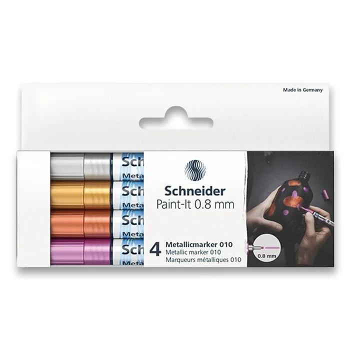 Hlavný obrázok produktu Metalický popisovač Schneider Paint-It 010 souprava V1, 4 barvy