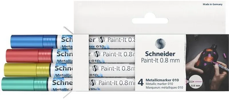 Hlavný obrázok produktu Metalický popisovač Schneider Paint-It 010 souprava V2, 4 barvy