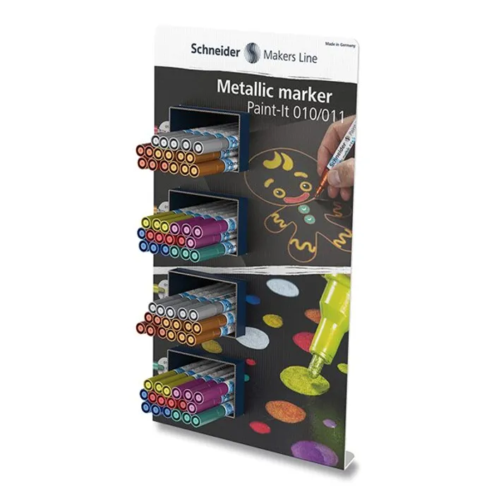 Hlavný obrázok produktu Metalický popisovač Schneider Paint-It 010/011 stojánek, 70 ks