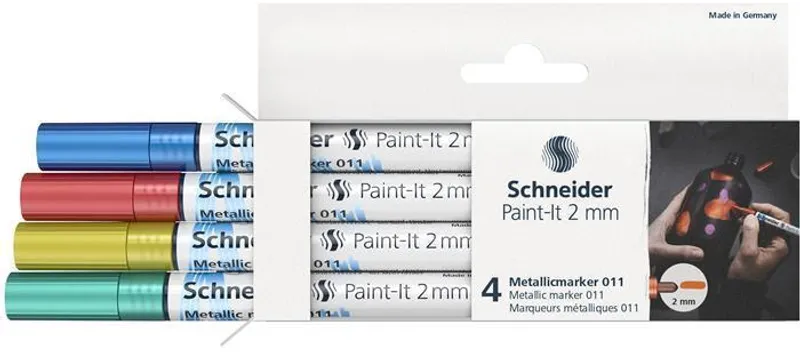 Hlavný obrázok produktu Metalický popisovač Schneider Paint-It 011 souprava V2, 4 barvy
