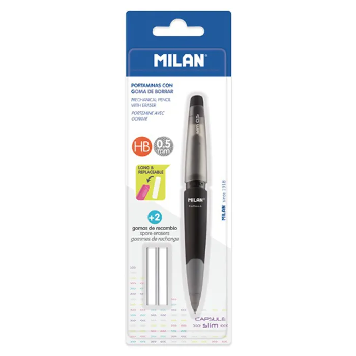 Hlavný obrázok produktu Mikrotužka / Pentelka MILAN Capsule Slim HB, 0.5 mm + 2 náhradní gumy