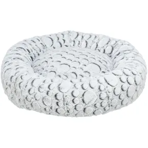 MILA okrúhly plyšový pelech, biela/sivá o 60 cm
