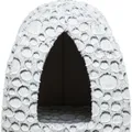 Ďalší obrázok produktu MILA plyšová jaskynka s vankúšom, 32 × 42 × 32 cm, biela/sivá