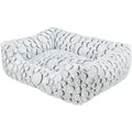 Ďalší obrázok produktu MILA plyšový štvorcový pelech s okrajom, biela/sivá 100 x 70 cm