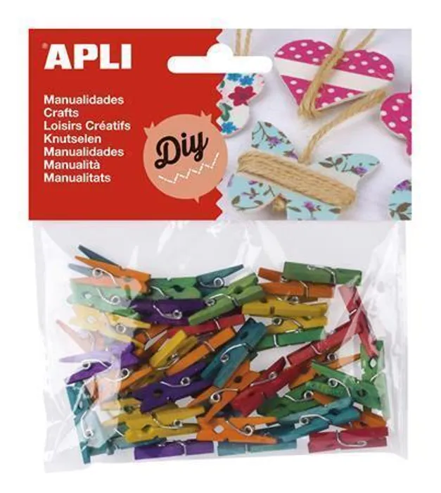 Hlavný obrázok produktu Mini kolíčky, dřevěné, různé barvy, APLI
