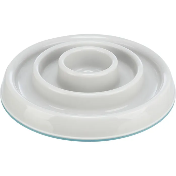 Hlavný obrázok produktu Miska k pomalému krmení, design kruhy, 0,45 l/o 23 cm, plast/TPR, šedá