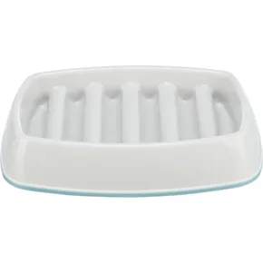 Miska na pomalé kŕmenie, design mreža, 0,25l/21 ×14 cm, plast/TPR, sivá