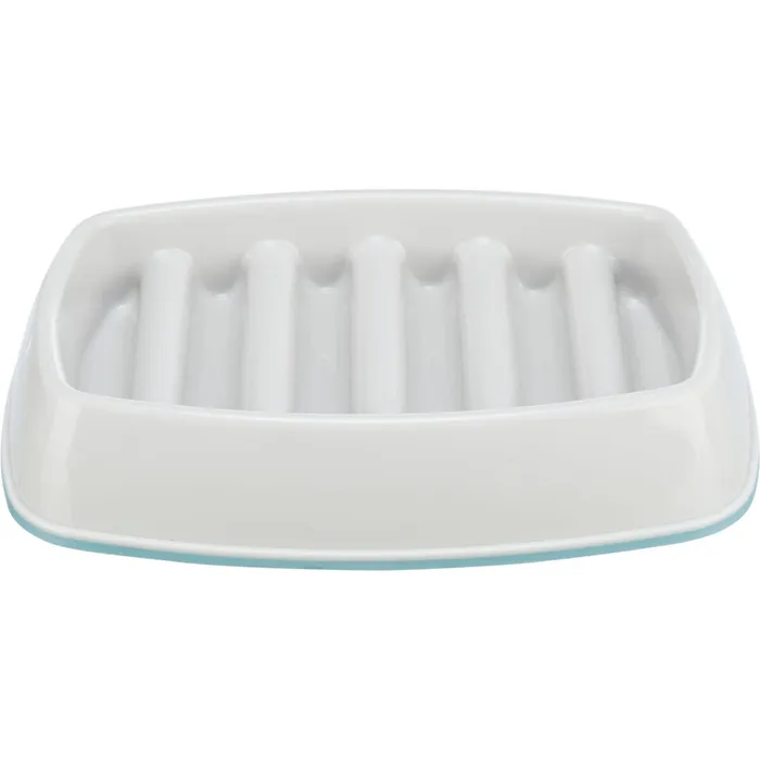 Hlavný obrázok produktu Miska k pomalému krmení, design mříž, 0,25l/21 ×14 cm, plast/TPR, šedá