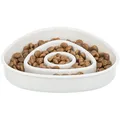 Miska na pomalé kŕmenie, dizajn triangel, 0,35 l/15 × 15 cm, plast/TPR, šedá