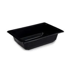 Miska na polievku (PP) hranatá čierna 178 x 127 x 50 mm 600ml [100 ks] - zatavovacia