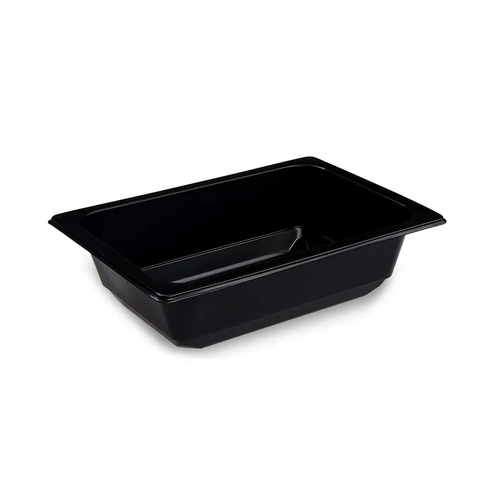 Hlavný obrázok produktu Miska na polévku (PP) hranatá černá 178 x 127 x 50 mm 600ml [100 ks] - zatavovací