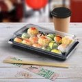 Ďalší obrázok produktu Miska na Sushi (PET) čierna 185 x 127 x 20 mm + viečko [400 sád]