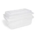 Miska (rPET) s viečkom hranatá priehľadná 1500 + 450 ml [50 ks]