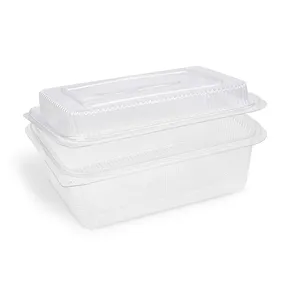 Miska (rPET) s viečkom hranatá priehľadná 1500 + 450 ml [50 ks]