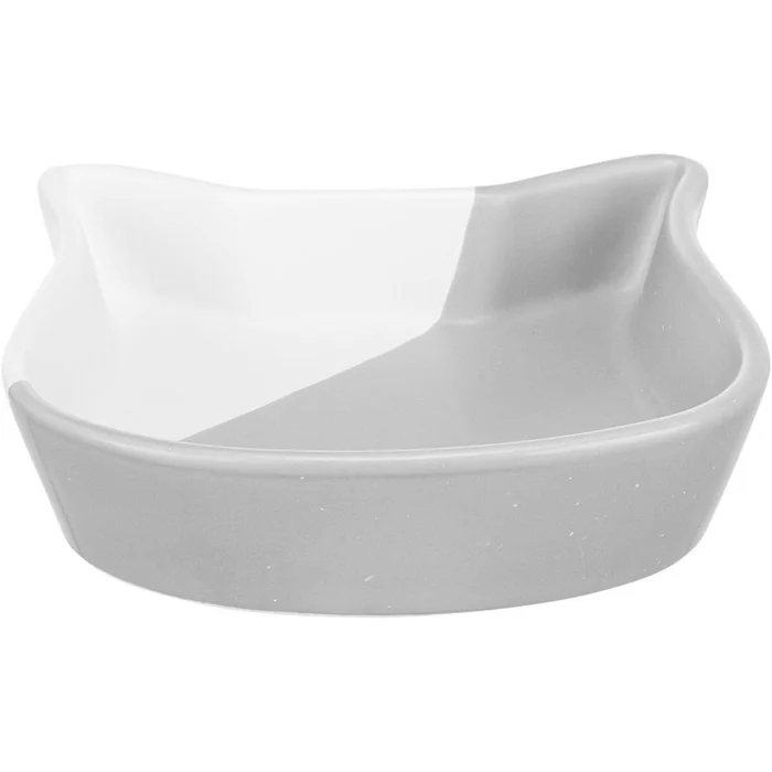 Hlavný obrázok produktu Miska tvar kočičí hlavy, 0,2 l/ ? 13 cm, šedá/bílá