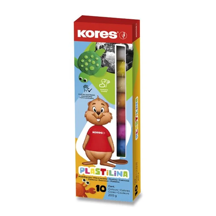Hlavný obrázok produktu Modelína Kores 10 barev, v krabičce 200 g