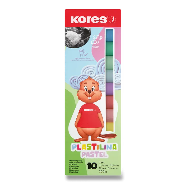 Hlavný obrázok produktu Modelína Kores Pastel 10 barev, v krabičce 200 g