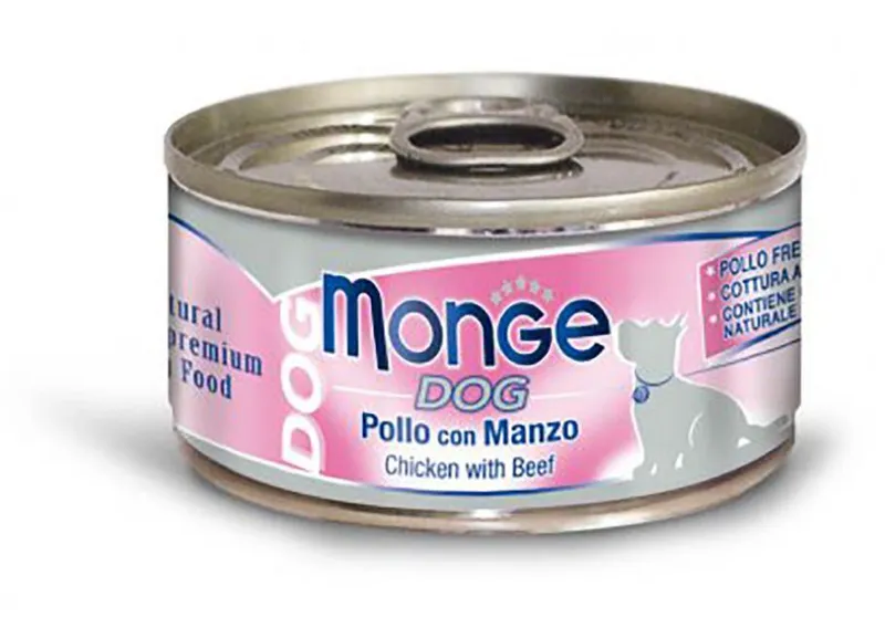 Hlavný obrázok produktu MONGE DOG NATURAL kuřecí maso s hovězím pro psy 95 g