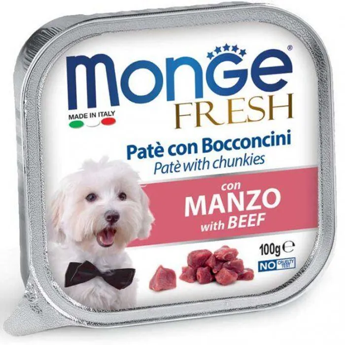 Hlavný obrázok produktu MONGE FRESH - paštika a kousky s hovězím 100 g pro psy