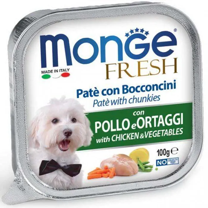 Hlavný obrázok produktu MONGE FRESH - paštika a kousky s kuřetem a zeleninou 100g