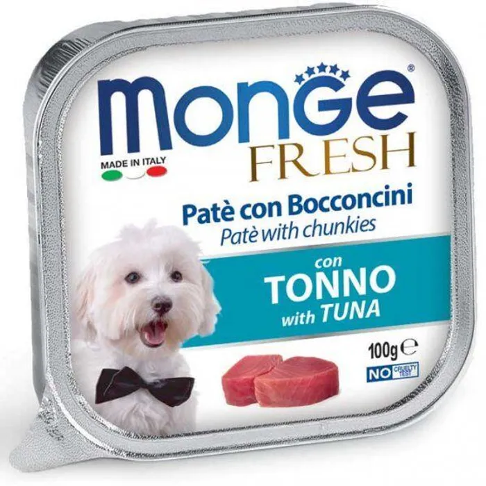Hlavný obrázok produktu MONGE FRESH - paštika a kousky s tuňákem 100 g pro psy