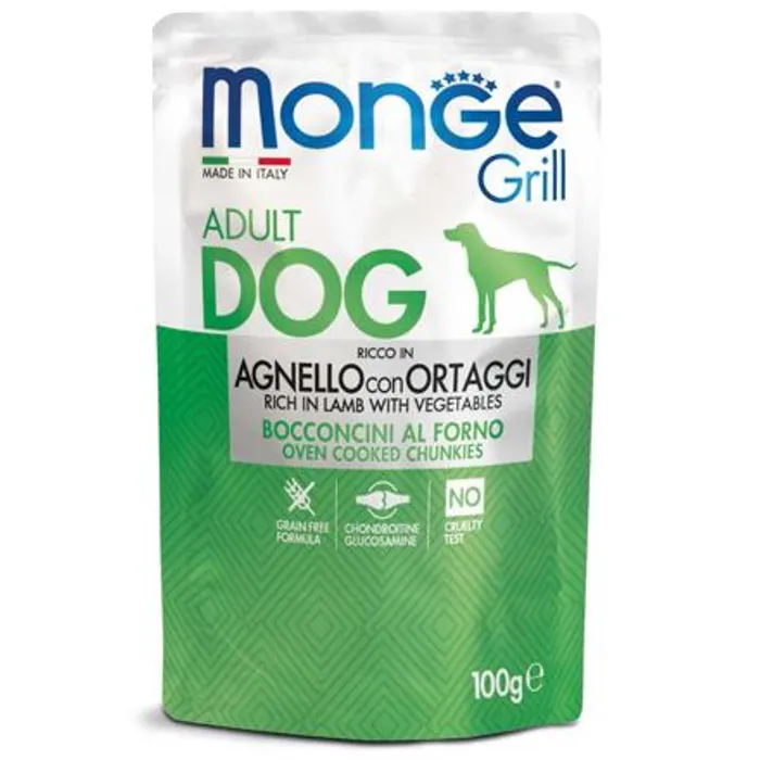 Hlavný obrázok produktu MONGE GRILL kapsička jehněčí se zeleninou pro psy 100 g