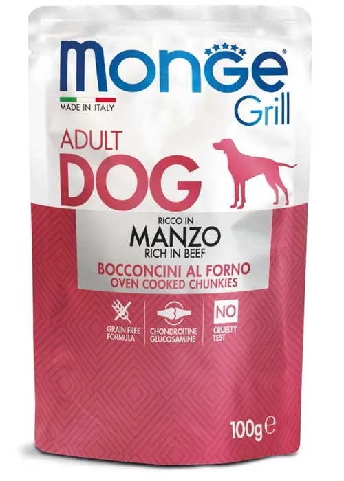 Hlavný obrázok produktu MONGE GRILL kapsička s hovězím masem pro psy 100 g