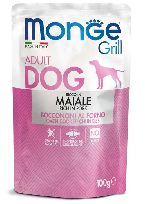 Hlavný obrázok produktu MONGE GRILL kapsička s vepřovým masem pro psy 100 g