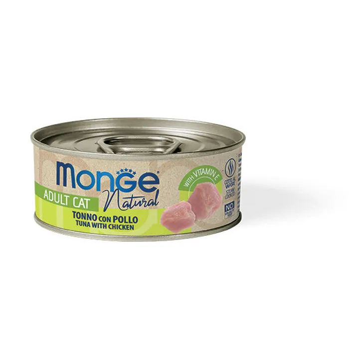 Hlavný obrázok produktu MONGE NATURAL kousky tuňáka s kuřecím masem pro kočky 80 g